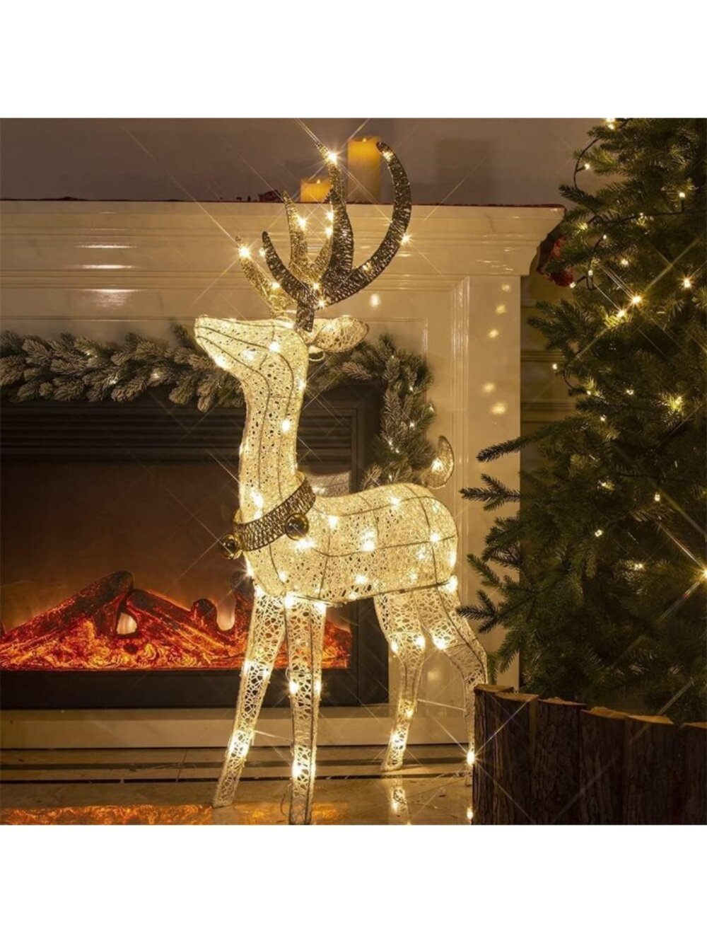 48” Pre-Lit Christmas Reindeer Outdoor Decor - Lighted Holiday Deer Display